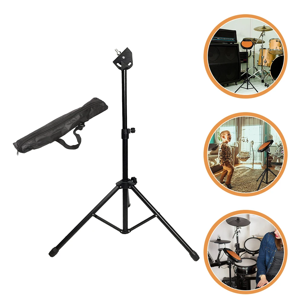 

1 set of Metal Tripod Dumb Drum Stand Practice Pad Rack Musical Instrument Part Rack with Storage Bag