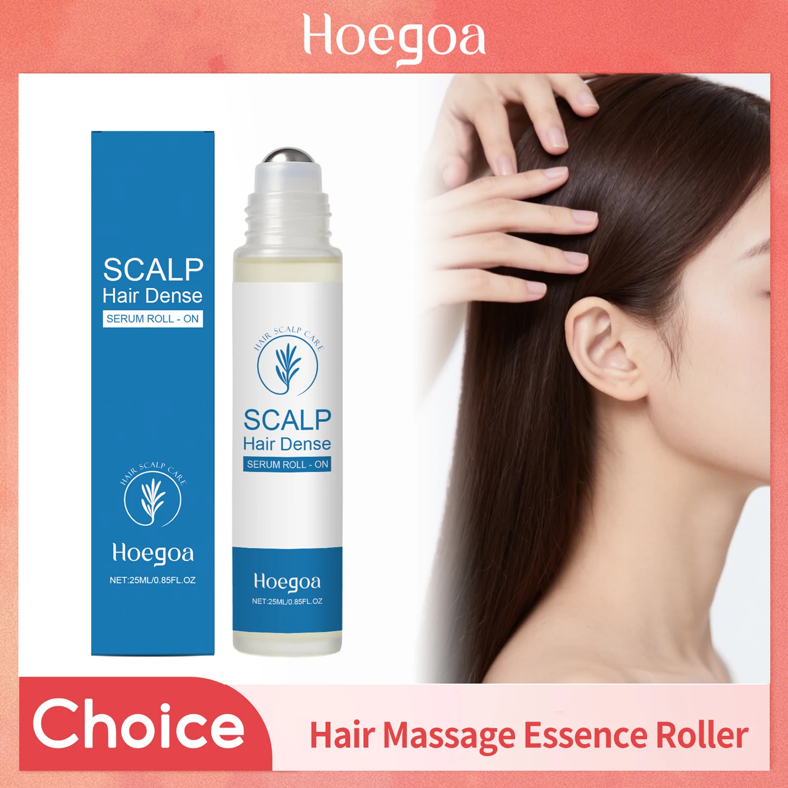 Rosemary Hair Growth Essence Roller Reduce Hair Breakage Density Nourish Hair Repair Damage Strengthen Root Anti Loss Hair Serum