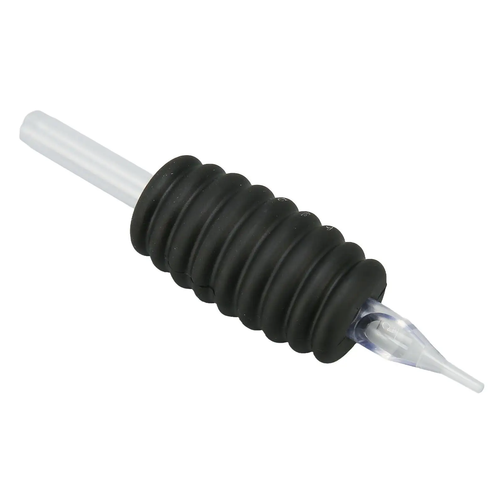 Stable Grip Disposable Tattoo Tubes in Individual Silicone Package - Lightweight Black Tips for salon Use