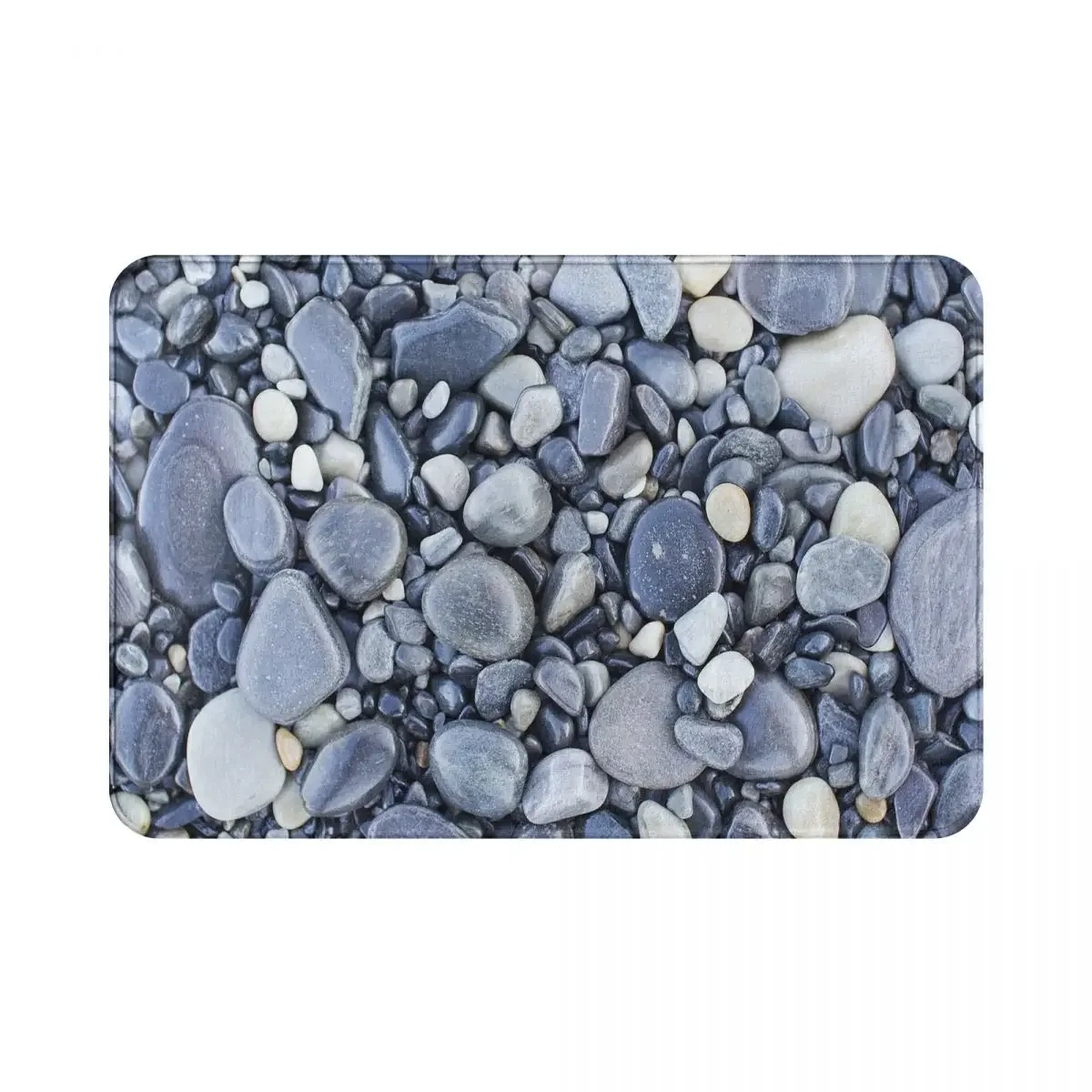 Cobblestone Stone Doormat Bathroom Modern Soft Entrance Balcony Mat Grey Anti-slip Floor Rug Bath Mat