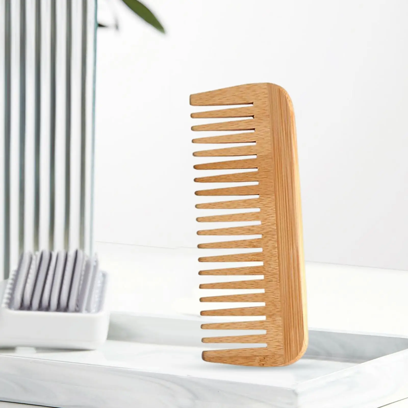 

Lightweight Bamboo Wide Tooth Hair Comb Antistatic Detangling Brush for Women Men and Children Hair Care