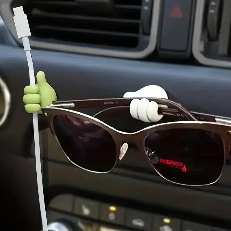 

Hand-shaped Rubber Holder Glasses Cable Power Cord Charging Line Self Adhesive Mini Hook Storag Organizer Gadget Car Accessories