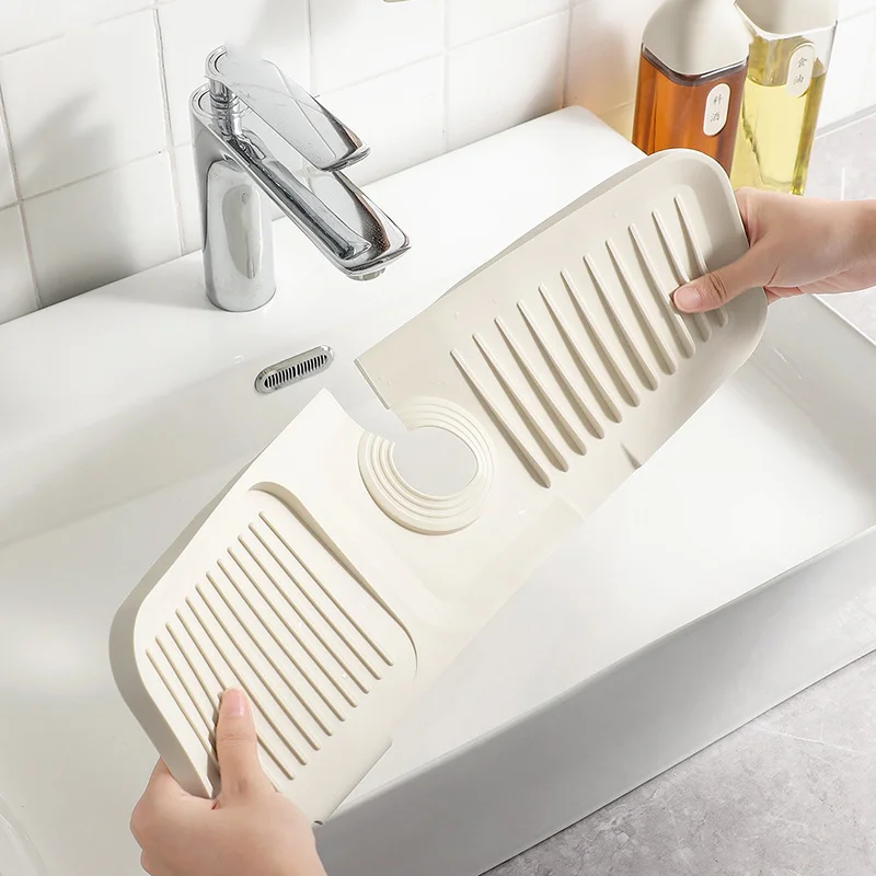 Kitchen Silicone Sink Faucet Splash Pad Splash Catcher Countertop Protector Mat Draining Pad Drainage Drying Pad Kitchen Gadgets