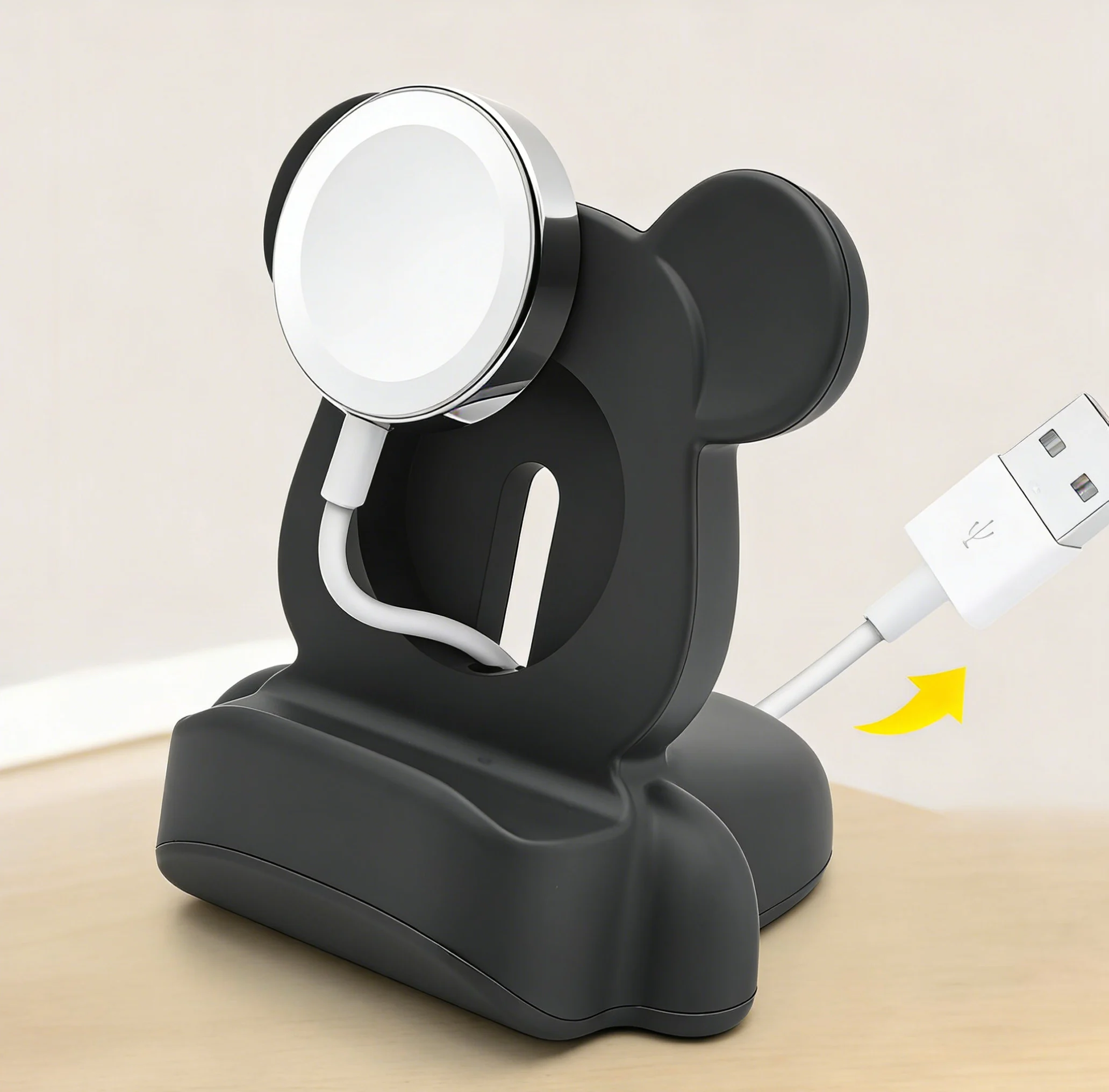 Ladestation für Apple Watch, Silikon-Cartoon-Bär-Ladehalter für iWatch Series Ultra 3 11 10 9 SE, Schreibtisch-Zubehör