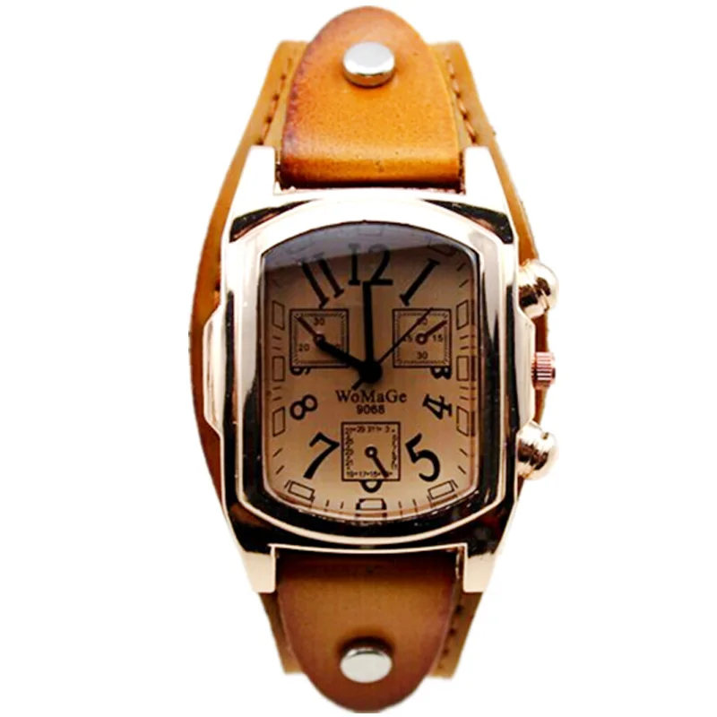 

Fashion Vintage Watch Women Rectangle Watches Brown Leather Band Quartz Wristwatches Ladies Womage Reloj Mujer Relogio Feminino