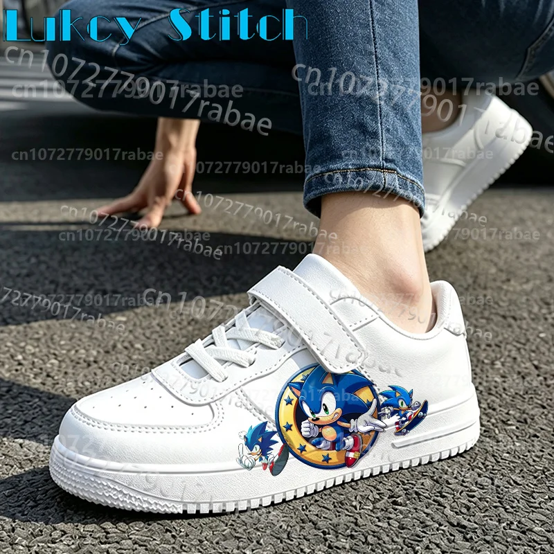 New S-Sonics Design Toddler Kids White Simple Soft Sports Shoes Boys Girls Parity Comfortable Minimalist Trendy Activities Shoes - view 2