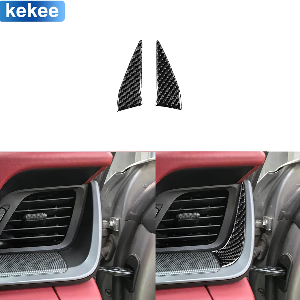 

For Porsche 911 992 2019-2023 central control air outlet both sides Real Carbon Fiber Stickers Trim Auto Decoration Accessories