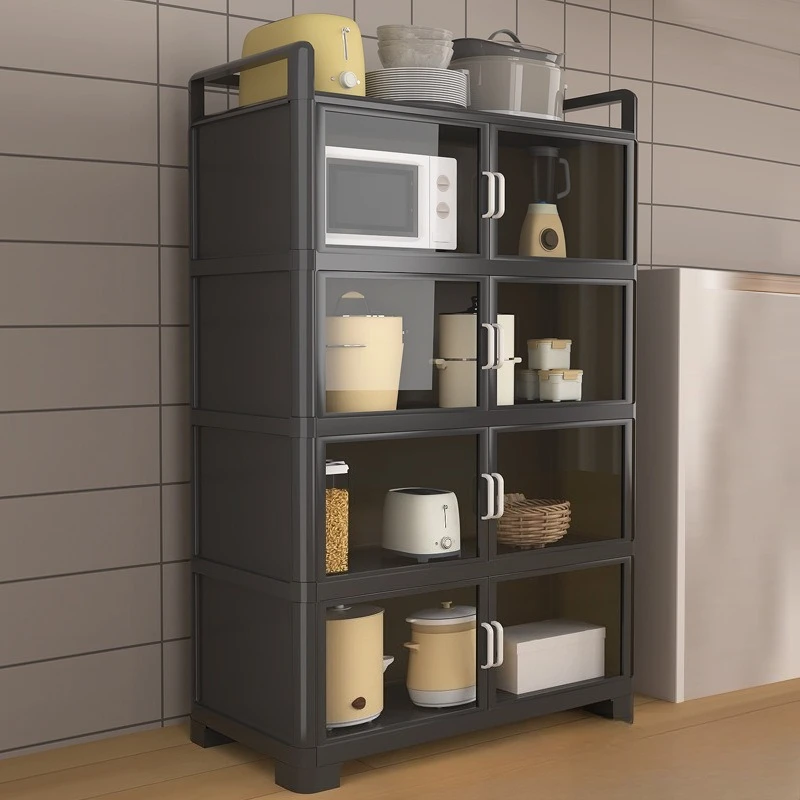 Aluminum alloy dining side kitchen storage tea household storage cabinet