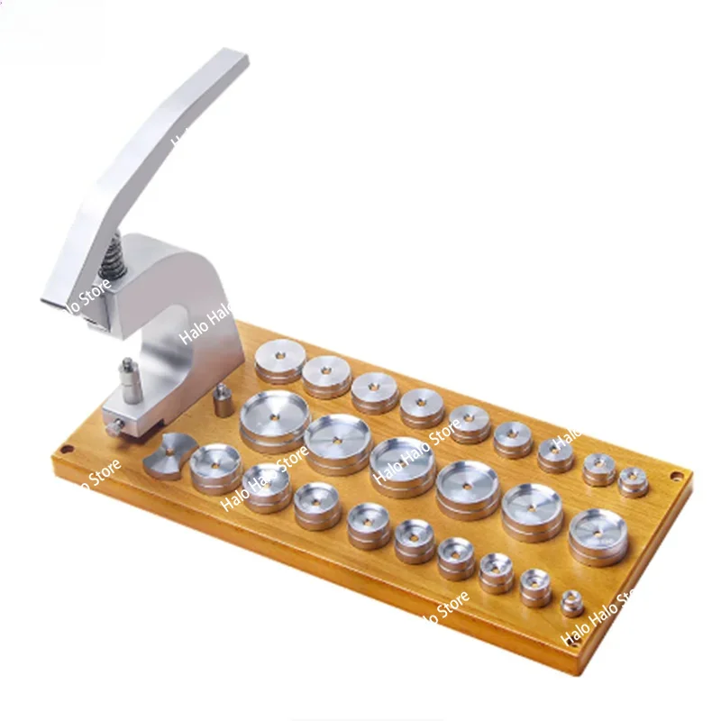N. 5500 watch case back cover pressing tool, used for closing snap on watch cases, including 25 alloy molds, suitable for watch