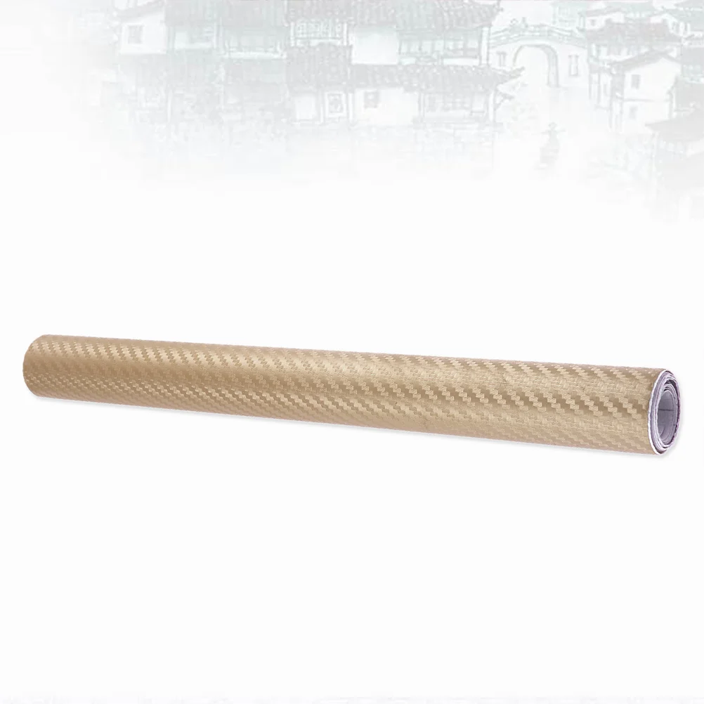 

3D Carbon Fiber Wrap Roll 10x127cm Gold Self-Adhesive Scratch Proof Car Film Decals for Vehicle Laptop Phone Motorcycle