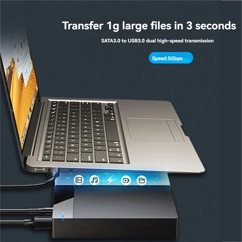 2X HDD Case SATA To USB 3.0 Adapter External Hard Drive Disk Enclosure 3.5 Inch SSD Disk 10TB HDD Box EU Plug