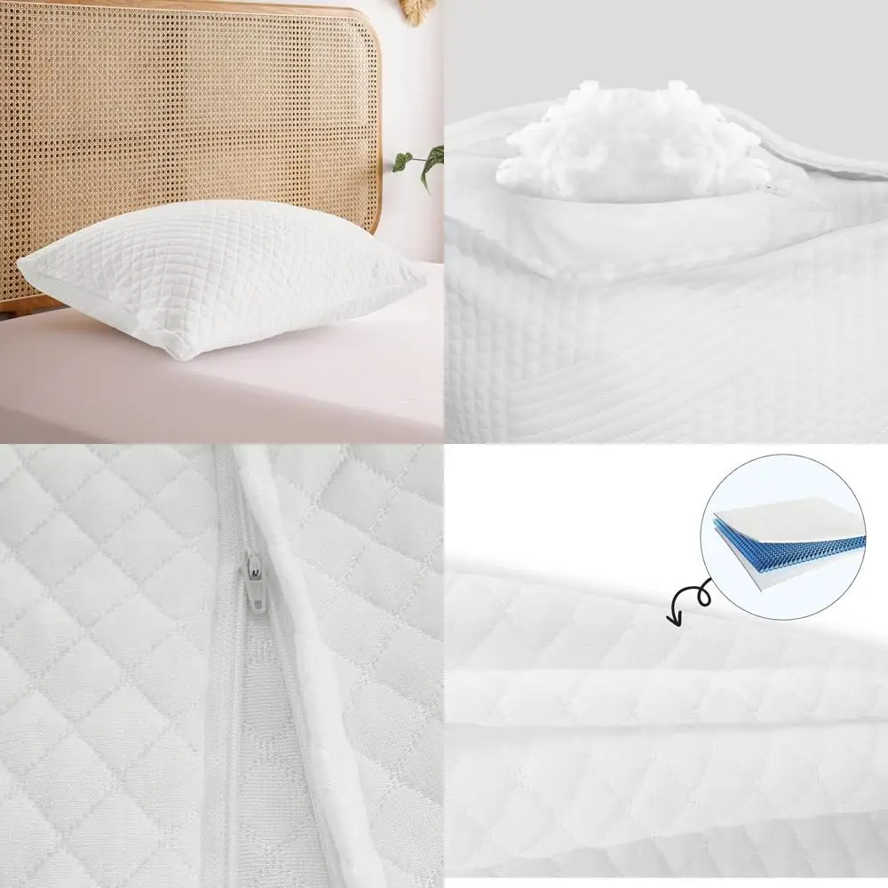 King Size Medium Firm Pillow with Adjustable Support and Cooling Case for Enhanced Comfort