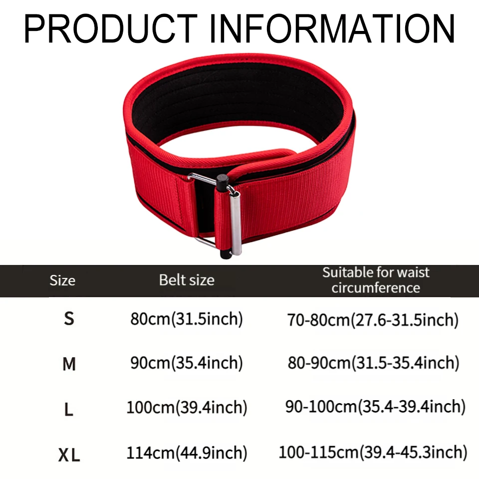 Self-locking Buckle Weightlifting Belt Fitness Adjustable Nylon Gym Workout Belts Deadlifting Squatting Lifting Back Support