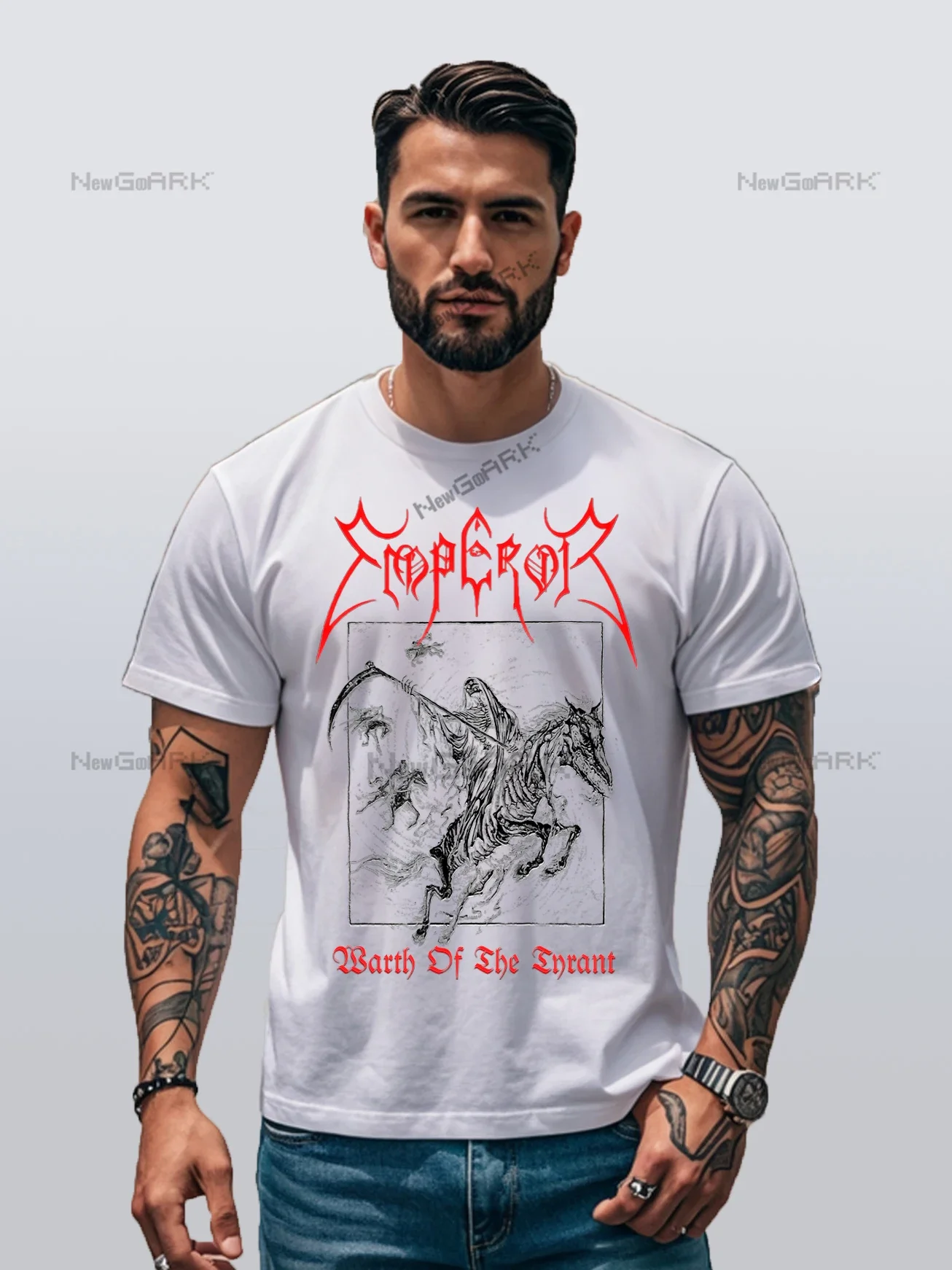 Emperor Print T-shirt 2024 Men Women Cotton Hip Hop Tshirt Black Metal Rock Dark  American Retro T Shirt Streetwear