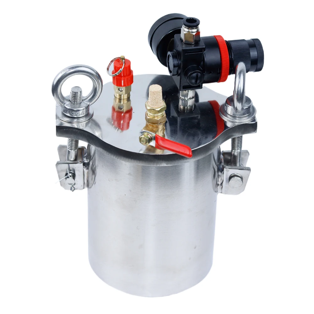 Dispenser Pressure Tank 304 Stainless Steel Pressure Barrel Dispensing Valve Fluid Dispensing Storage Bucket 1L