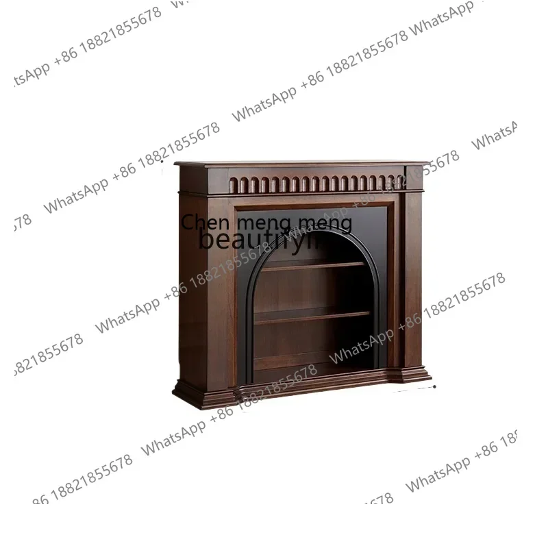 

xx1French fireplace cabinet living room porch American retro solid wood fireplace decorative living room cabinet