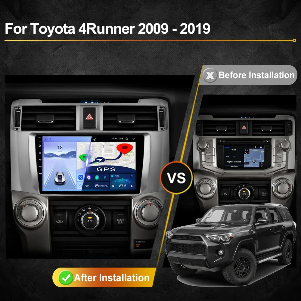 For Toyota 4Runner 2009-2019 4 Runner Car Radio Android Automotive Multimedia Player GPS Navigation Carplay Screen Auto Stereo