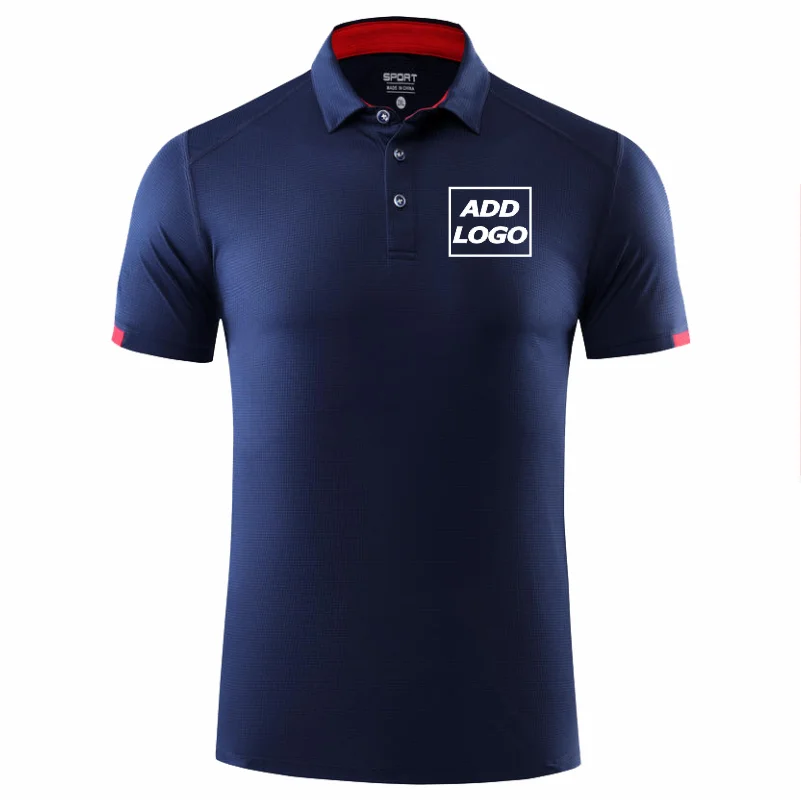 Polo deportivo de secado rápido, diseño personalizado, logotipo de marca de la empresa, estampado bordado, solapa transpirable, manga corta,