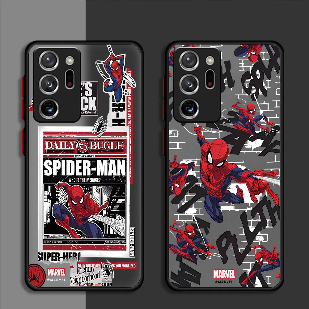 Marvel superhero Spider Man Phone Case for Samsung Galaxy Note 10 Plus Note 9 8 S10 Plus S8 Note 20 Ultra S9 Cover