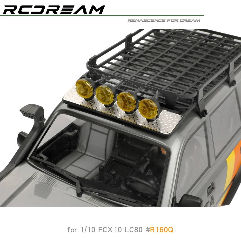 RCDream 1/10 แผ่นป้องกัน Checkered แผ่นโลหะตกแต่งสําหรับ FCX10 LC80 แร็คหลังคา Front End อัพเกรดตัวเลือกอะไหล่ # R160Q