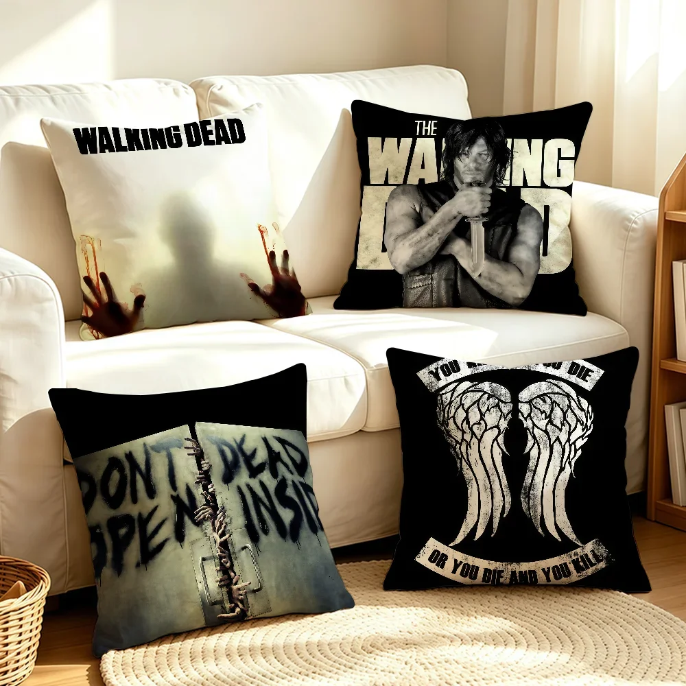 TV Series the W-Walking D-Dead-S cushion cover Soft Smooth Hidden Zipper Washable Decorative Couch Office Housewarming Gift
