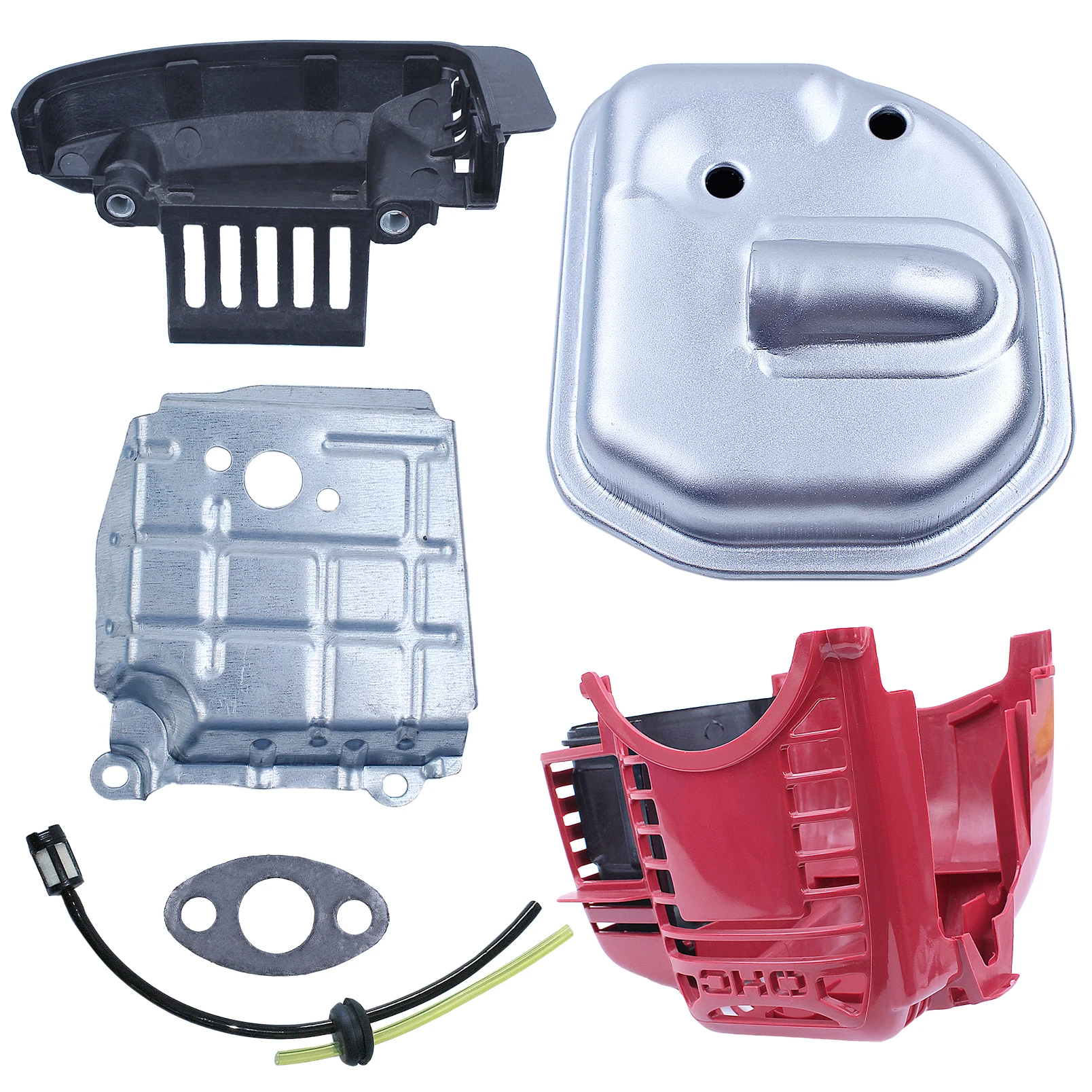 Imagem -02 - Motor Escape Muffler Capa Kit Cilindro Superior do Motor Air Guide Honda Gx35 Gx35nt Hht35s Cortador de Grama 19720-z0z000za