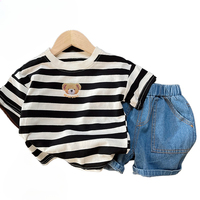 New Summer Baby Clothes Suit Children Boys Short Sleeved T-Shirt Shorts 2Pcs/Sets Kids Clothing Infant Casual Striped Costume