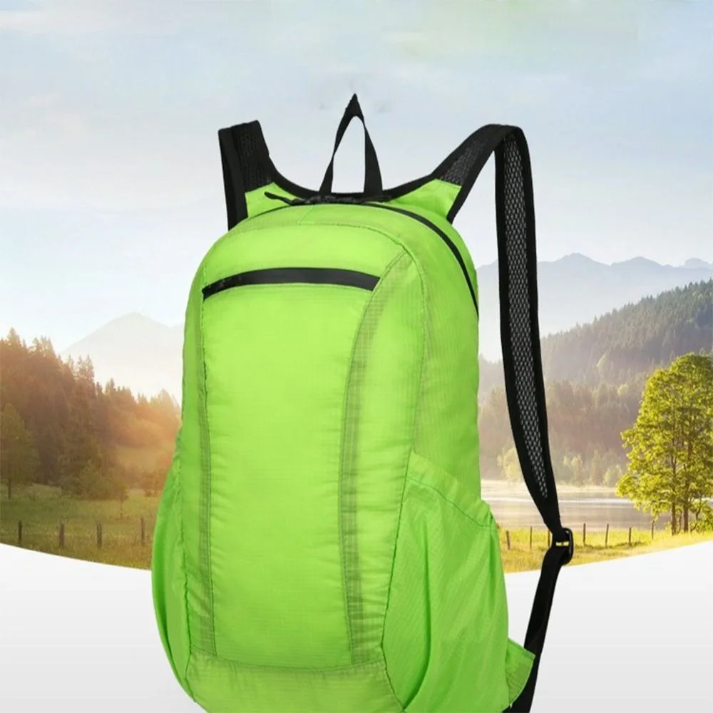 

Portable Zipper Sports Backpack Large Capacity Waterproof Camping Backpack Ultralight Polyester Foldable Travel Bag Women