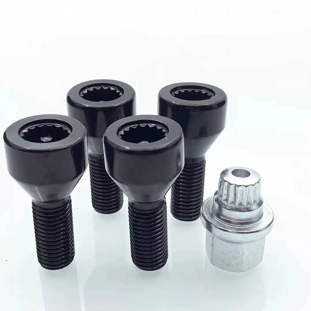 Security Wheel Lock Bolts M14x1.25 For BMW 1 2 3 4 5 6 For 7 Series X1 X3 X4 X5 X6 Z4 For MINI Alloy Steel Black Silver