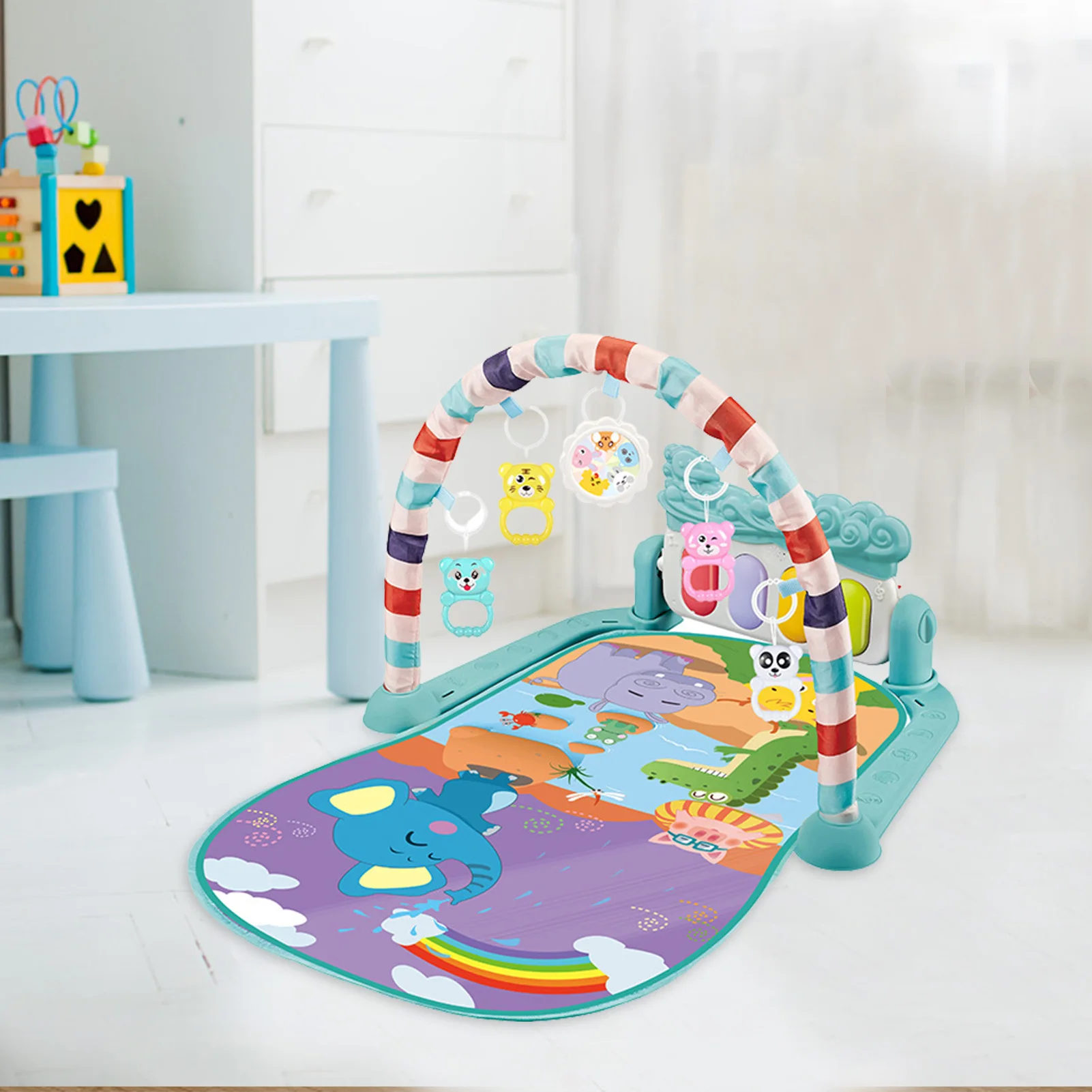 Baby Play Gym Kick Play Piano Detachable Washable Musical Activity Mat Educational Rack Toys for Infants Toddlers Baby Must