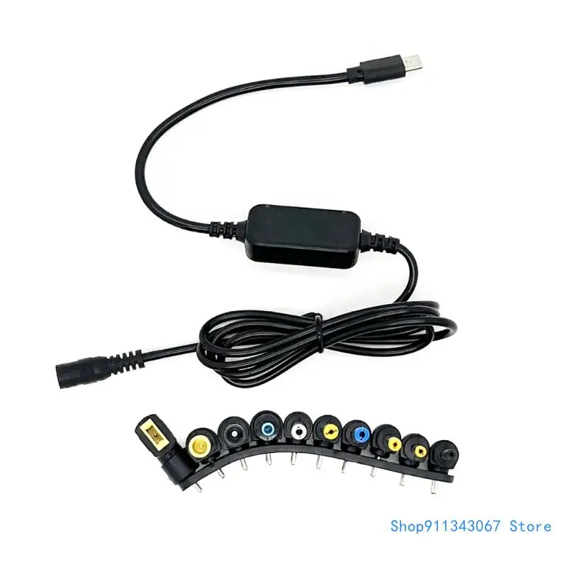 TypeCto DC5521 Power Charging Adapter with 10 Replaceable Connectors Converters Drop shipping