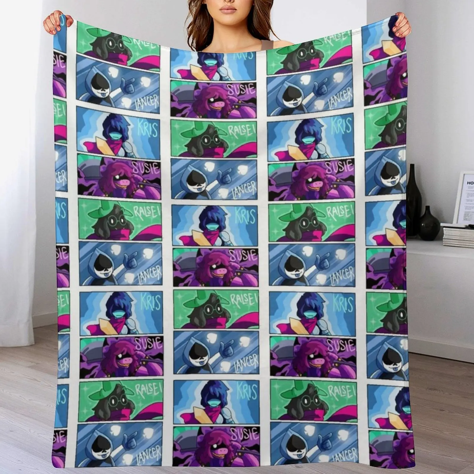 Deltarune Comic Strip Throw Blanket Weighted Retros Blankets