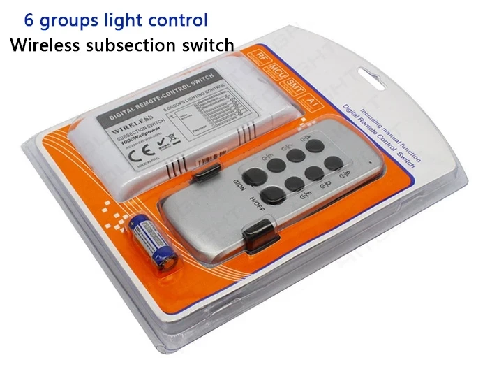 4 6 Channel Wireless Subsection Switch Controller High voltage 110V 220V 1000W/CH Digital RF Sensitive Remote Control