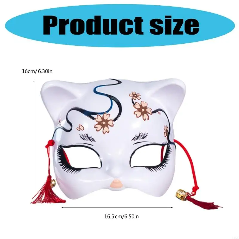 2025 New Kitsune Cats Mask Halloween Costume Cosplay,Japanese Kimono Kabukis Foxes Access