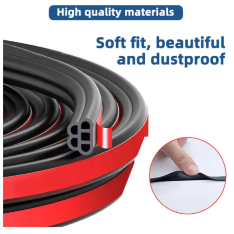 5/10/20m Car Door Seal Strip Auto Rubber Seal D B Type Noise Insulation Anti-Dust Soundproof Sealing Strips Interior Accessories
