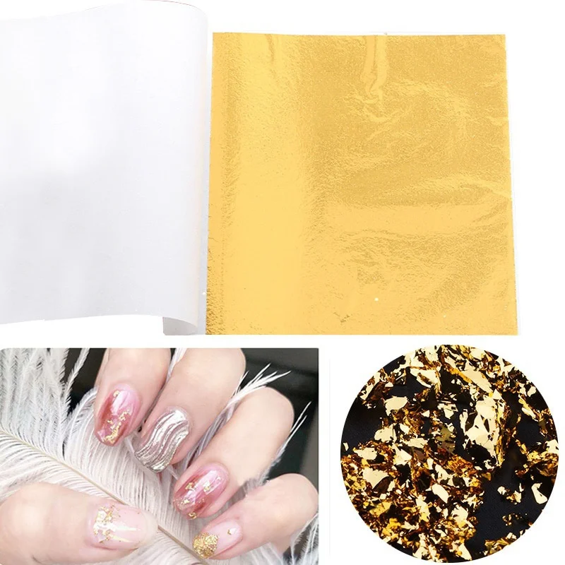 500 Sheets Imitation Gold Silver Foil Paper Leaf Gilding DIY Art Craft Paper Birthday Party Wedding Cake Dessert Decorations