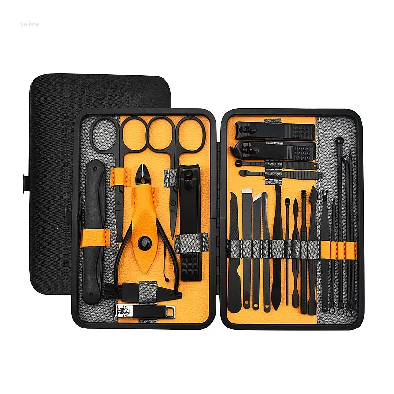 Stainless Steel Complete Manicure Pedicure Tool Set Nail Clipper Home Beauty Grooming Kit With Cuticle Scissors Gift Box Set