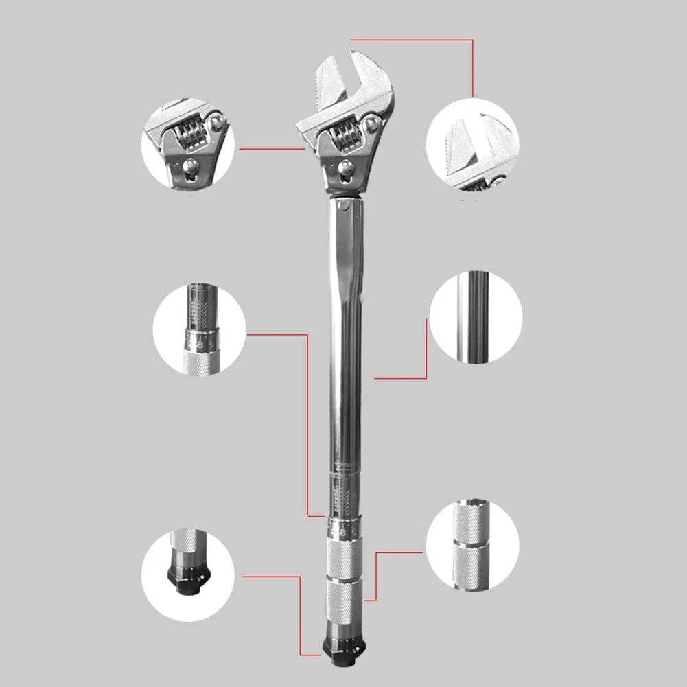 4-in-1 Adjustable Torque Wrench 16in 19-110N.m 30mm Multifunctional Wrench Spanner Repair Tool For Bathroom Carpentry Work