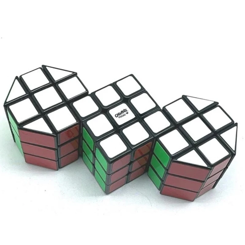 Calvin's Puzzle 3x3 Conjoint Cube 3pcs Cube Siamese Octagon-Cube-Octagon Black Body Children's Educational Toy Games and Puzzles