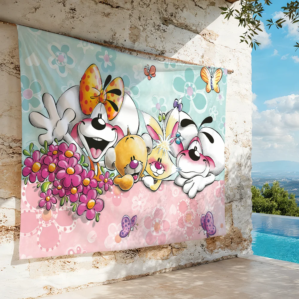 Cartoon D-Diddl flag Custom Camping Garden Decor Party Backdrops Wall Art Family Gifts