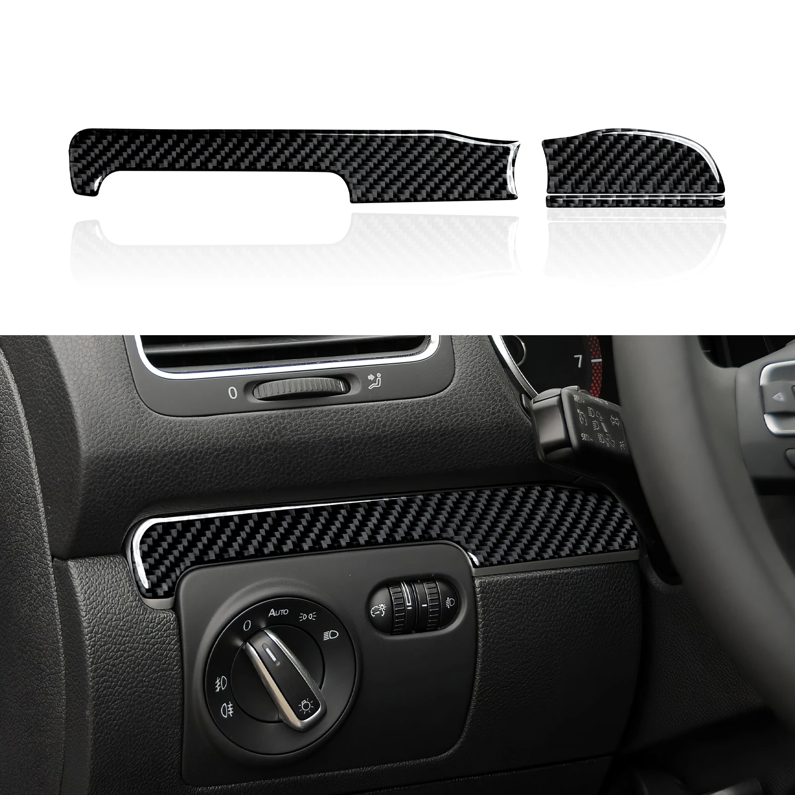 30 Set Car Dashboard Left Right Decorative Strips Panel Carbon Fiber Sticker Trim. For VW Golf VI MK6 Plus R GTI (2010-2014)