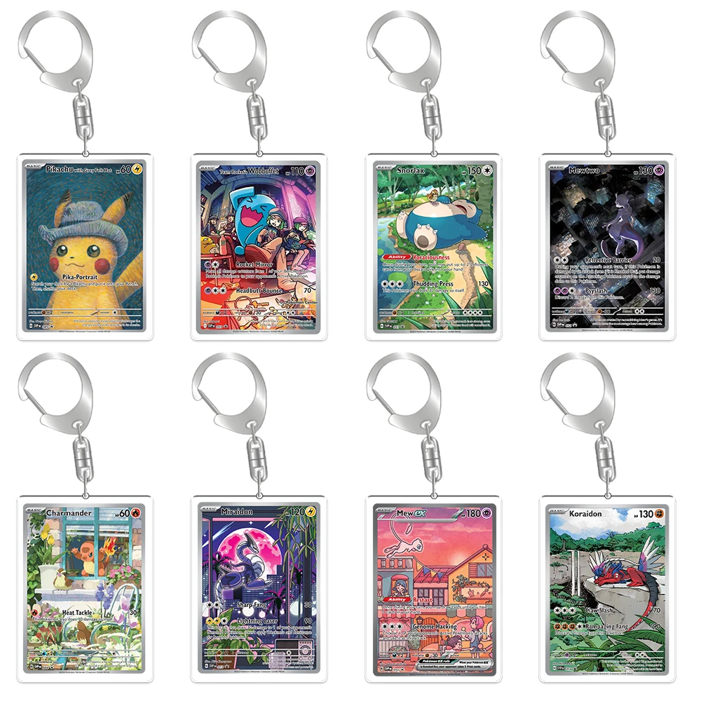 

For Pokemon PTCG Acrylic Keychain Snorlax Charmander Team Rocket's Wobbuffet Miraidon Koraidon Pendant Anime Peripheral Gift