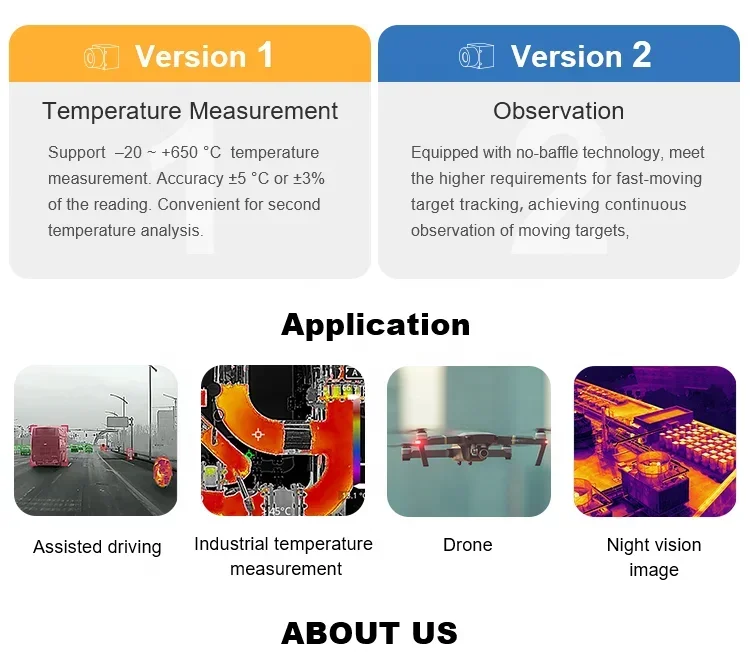 2025 منتجات ممتازة قياس درجة الحرارة 1500 درجة مئوية كاشف VOx غير المبرد 384x288 LWIR كاميرات حرارية مع شركة #5