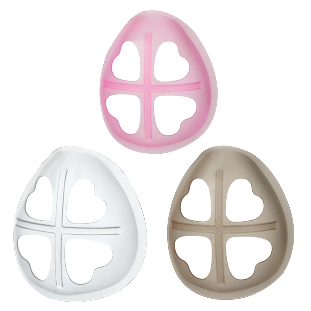 

3pcs Mask Bracket Silicone Holder Lightweight Inner Support Pad Compatible Most Disposable Masks Breathing Aid