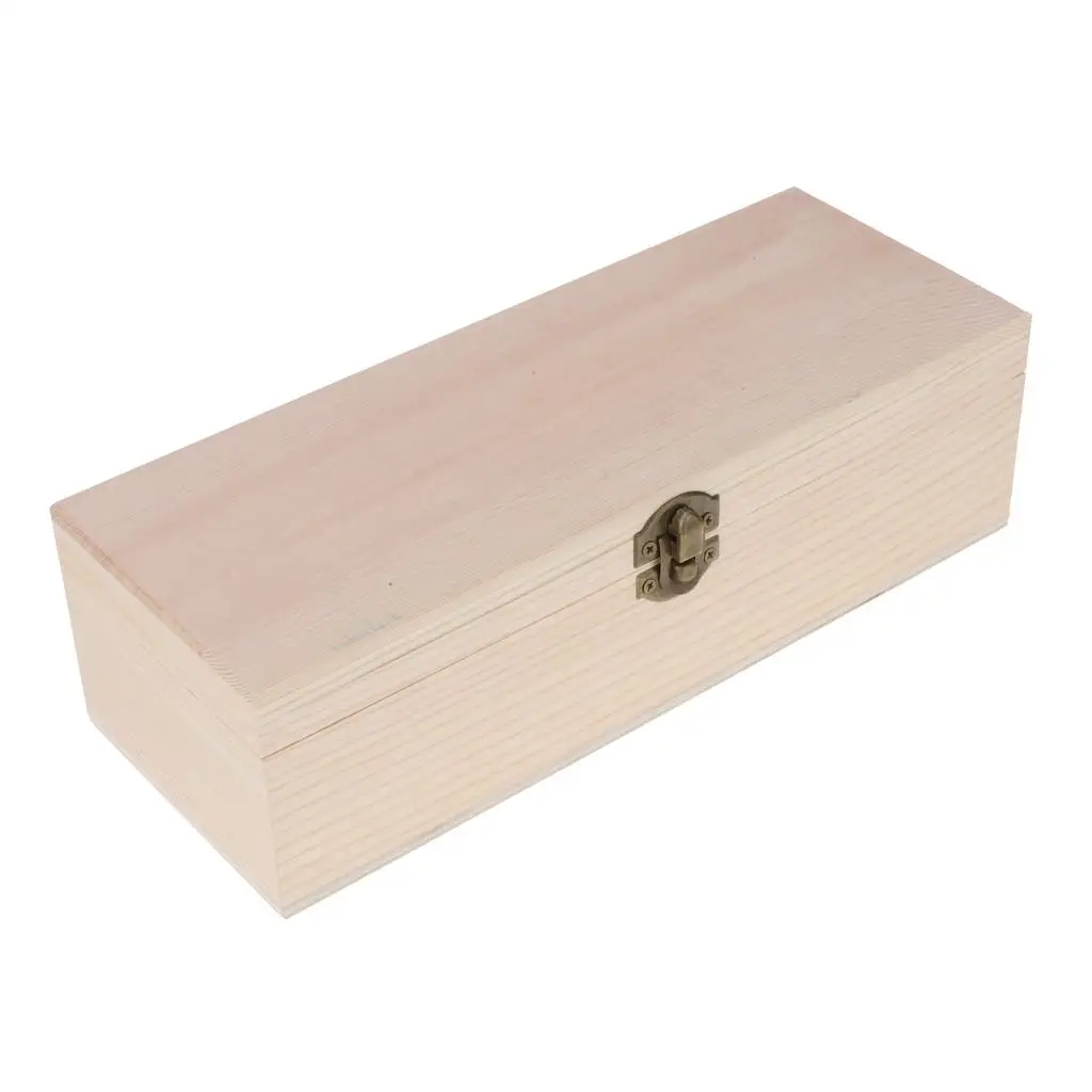 Novelty Wooden Treasure Chest Storage for Ribbon Decorate Plain Trinkets Box