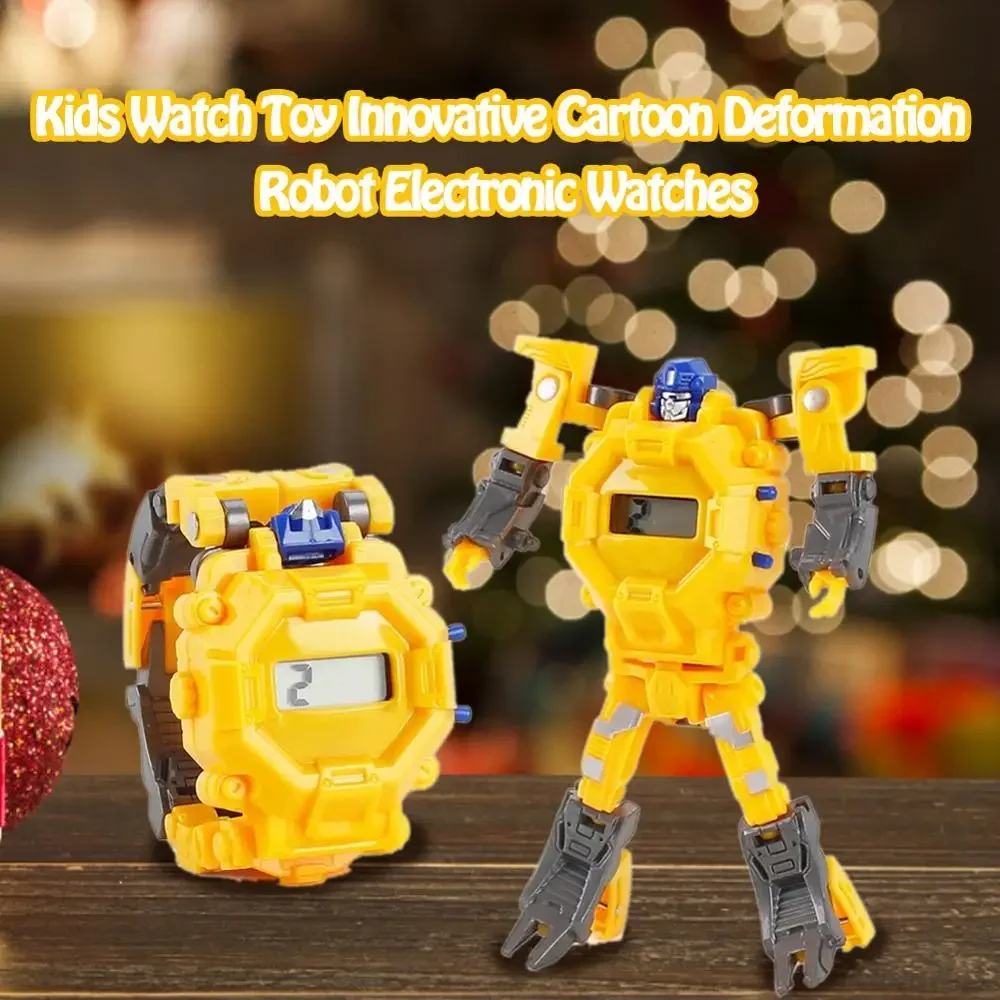 Kids Watch Toy 2 In 1 Innovative Cartoon Watch Children Digital Watch Deformation Robot Electronic Toy Watches (Random Style)