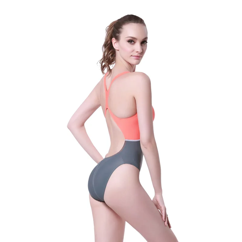 Damskie jednoczęściowe profesjonalne konkurencyjne seksowne stroje kąpielowe Push Up sporty wodne wyścigi kąpielowe Backless Monokini Surfing Beach