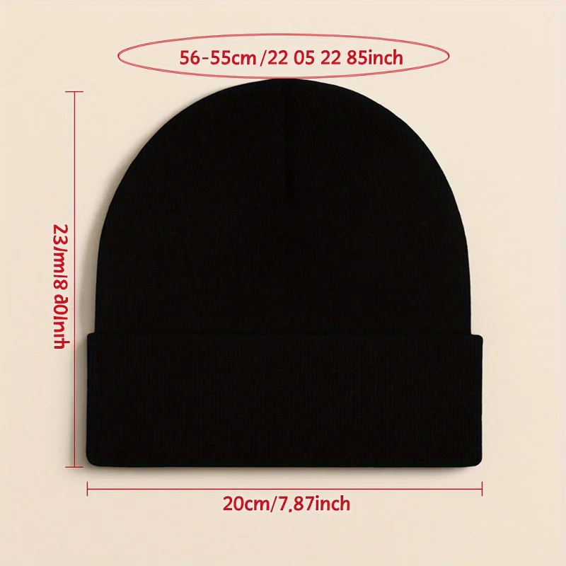 Semplice cartone animato versatile moda lettera stampa autunno inverno caldo cappello lavorato a maglia essenziale cappello lavorato a maglia universale unisex per esterni