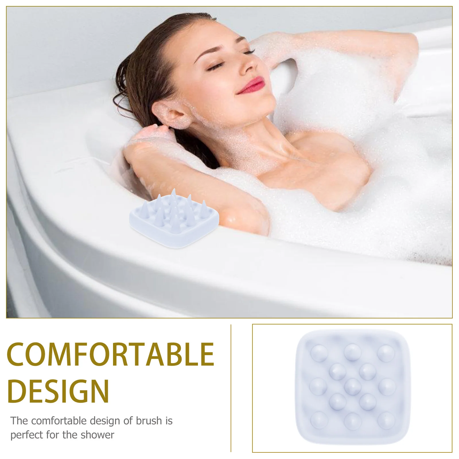 

Silicone Shampoo Brush Scalp Massager Blue Small Hair Care Bath Brush Massage Shower Exfoliator D ruff Treatment