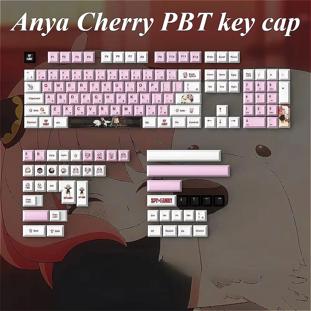 

Pink Keycaps Critter Theme MOA Mechanical Keyboard Accessories PBT Keycaps for MX Switch Keyboard Keycaps